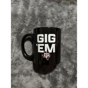 Texas A&M Aggies Gig ’Em Black Ceramic Coffee Mug NCAA Licensed Team Drinkware